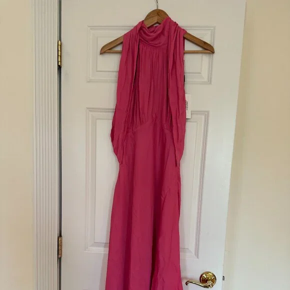 Hello Polly Dresses | Satin Maxi Dress Hot Pink M | Color: Pink | Size: M | Silviamatte's Closet
